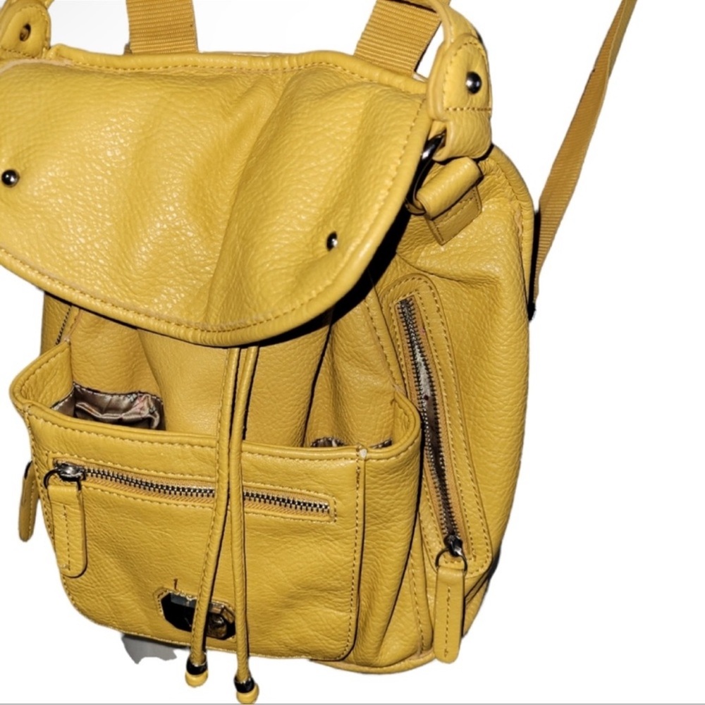 Tyler Rodan Backpack Purse Mustard Yellow, 12 1/2 Inches Height